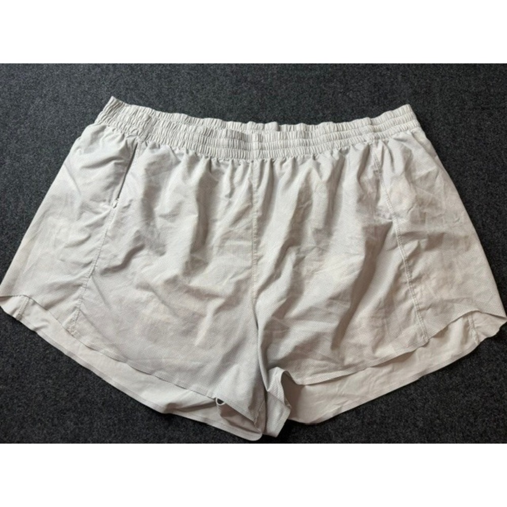 Athleta Printed Hustle 3 Inch Running Shorts Gray Perforated Mesh 3X
